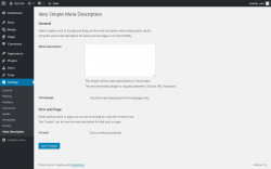 Page screenshot: Settings → Meta Description