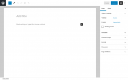 Page screenshot: Add New Page ‹ Test site — WordPress