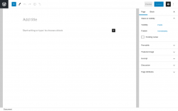 Page screenshot: Add New Page ‹ Test site — WordPress