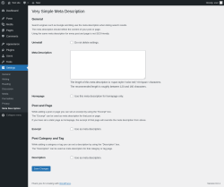 Page screenshot: Settings → Meta Description