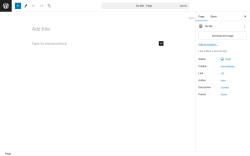 Page screenshot: Add New Page ‹ Test site — WordPress