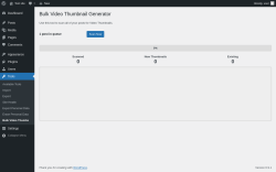 Page screenshot: Tools &rarr; Bulk Video Thumbs