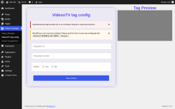 Page screenshot: Videoo Manager &rarr; VideooTV tag config