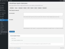 Page screenshot: Settings &rarr; Agentic Optimization &rarr; 
						Context					