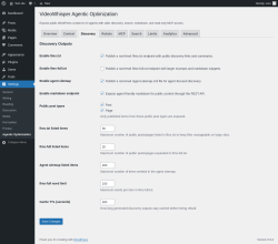 Page screenshot: Settings &rarr; Agentic Optimization &rarr; 
						Discovery					