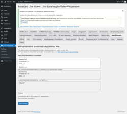 Page screenshot: Live Streaming &rarr; Watch Params