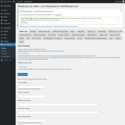 Page screenshot: Live Streaming &rarr; RTMP / HLS