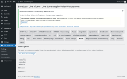 Page screenshot: Live Streaming &rarr; Resets