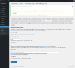 Page screenshot: Live Streaming → Playlists Scheduler