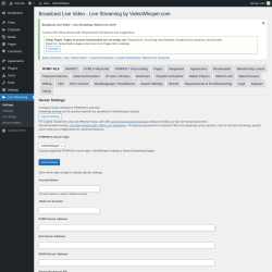 Page screenshot: Live Streaming → RTMP / HLS