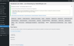 Page screenshot: Live Streaming → Resets
