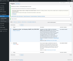 Page screenshot: Plugins ‹ Test site — WordPress