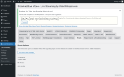 Page screenshot: Live Streaming &rarr; Resets