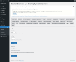 Page screenshot: Live Streaming → Logs