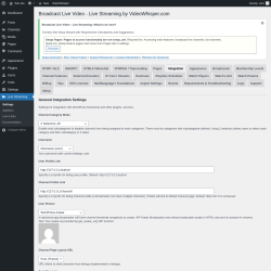 Page screenshot: Live Streaming → Integration