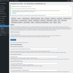 Page screenshot: Live Streaming → WebRTC