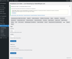 Page screenshot: Live Streaming → Logs