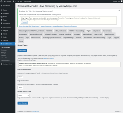Page screenshot: Live Streaming → Pages