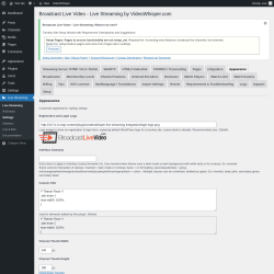 Page screenshot: Live Streaming → Appearance