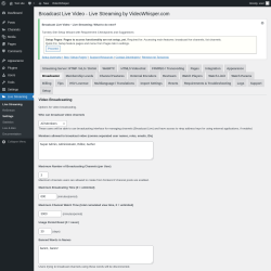 Page screenshot: Live Streaming → Broadcaster
