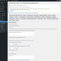 Page screenshot: Live Streaming &rarr; Broadcaster