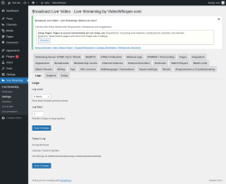 Page screenshot: Live Streaming &rarr; Logs