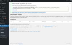 Page screenshot: Live Streaming &rarr; Statistics