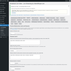 Page screenshot: Live Streaming &rarr; Membership Levels