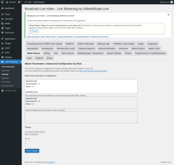 Page screenshot: Live Streaming &rarr; Watch Params