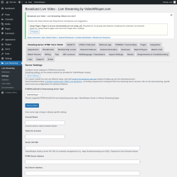 Page screenshot: Live Streaming &rarr; Streaming Server: RTMP / HLS / DASH
