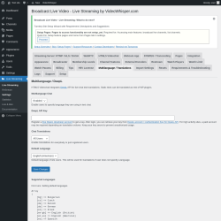 Page screenshot: Live Streaming &rarr; Multilanguage / Translations