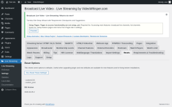 Page screenshot: Live Streaming &rarr; Resets