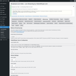 Page screenshot: Live Streaming &rarr; Webcam App