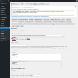 Page screenshot: Live Streaming &rarr; Appearance