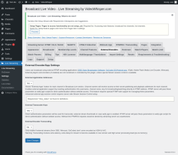 Page screenshot: Live Streaming &rarr; External Encoders