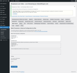 Page screenshot: Live Streaming &rarr; Watch Params