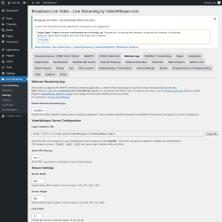Page screenshot: Live Streaming &rarr; Webcam App
