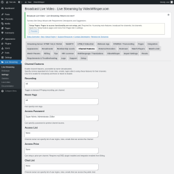 Page screenshot: Live Streaming &rarr; Channel Features