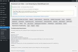 Page screenshot: Live Streaming &rarr; Requirements & Troubleshooting