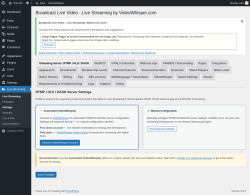 Page screenshot: Live Streaming &rarr; Streaming Server: RTMP / HLS / DASH