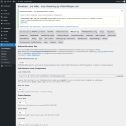 Page screenshot: Live Streaming &rarr; Webcam App