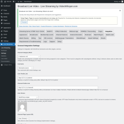Page screenshot: Live Streaming &rarr; Integration