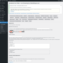 Page screenshot: Live Streaming &rarr; Appearance