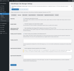 Page screenshot: AI Site Manager &rarr; Security