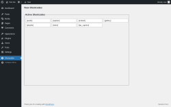 Page screenshot: Shortcodes