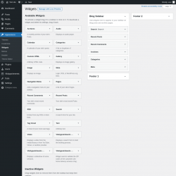 Page screenshot: Widgets ‹ Test site — WordPress