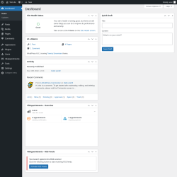 Page screenshot: Dashboard ‹ Test site — WordPress