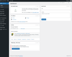 Page screenshot: Dashboard ‹ Test site — WordPress