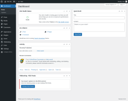 Page screenshot: Dashboard ‹ Test site — WordPress