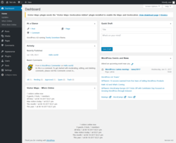 Page screenshot: Dashboard &lsaquo; Test site &mdash; WordPress